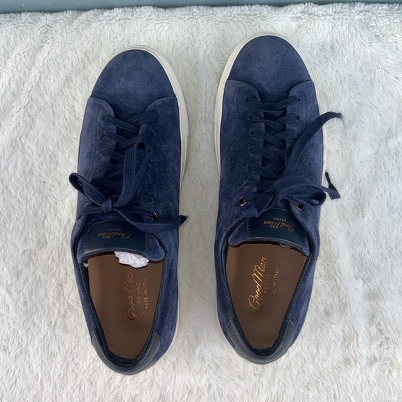 EUC Good Man Brand Blue and White Suede Sneakers with Lace-Up Design Size 8 - Picture 5 of 8